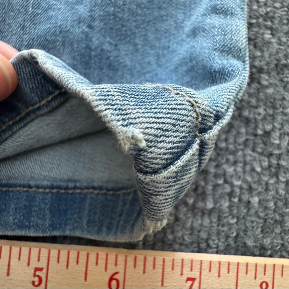 Wrangler Low Rise Straight Leg Jeans 13/14x34 Light Wash Western Stretch Denim